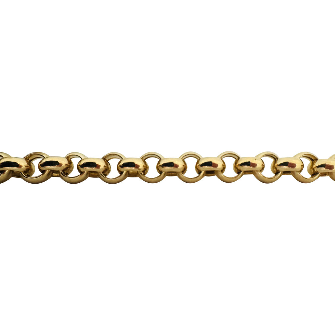 14k Yellow Gold 14.9g Hollow Polished 7.5mm Rolo Link Chain Necklace 17"