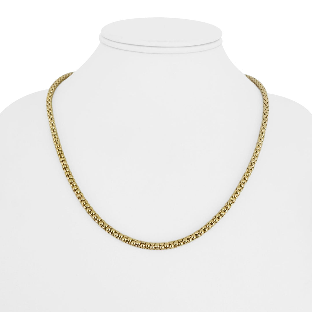 14k Yellow Gold 11.6g Ladies 3.5mm Popcorn Link Necklace 20"