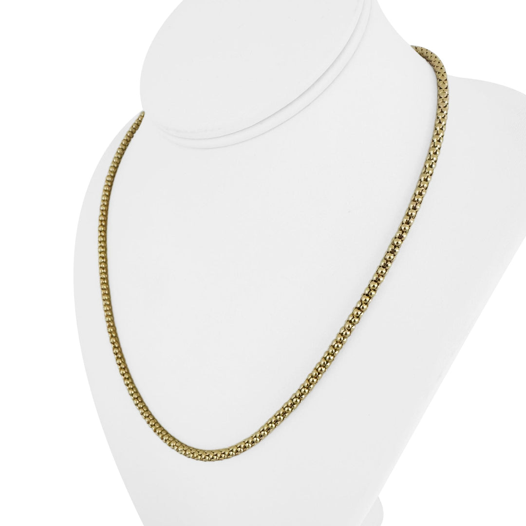 14k Yellow Gold 11.6g Ladies 3.5mm Popcorn Link Necklace 20"