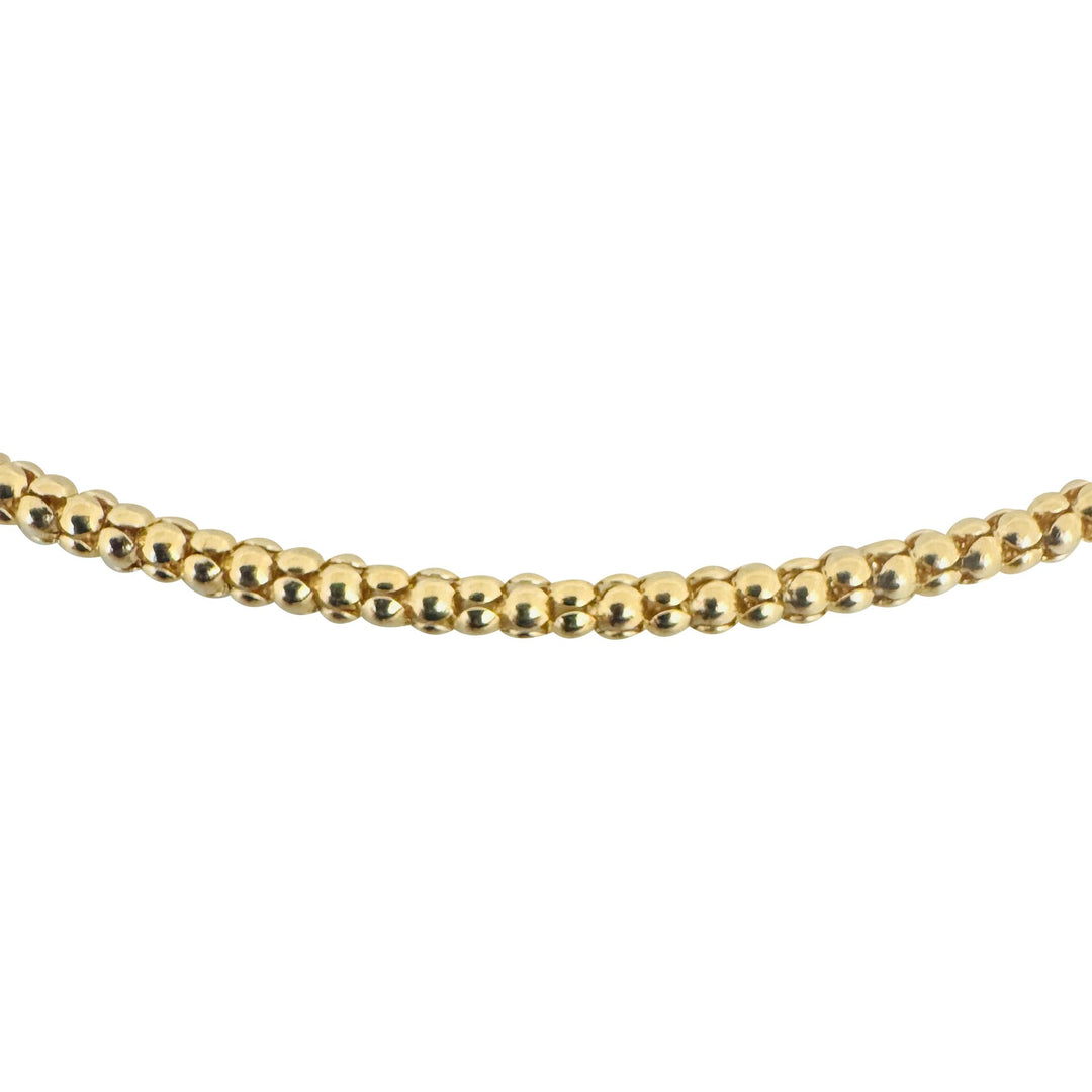 14k Yellow Gold 11.6g Ladies 3.5mm Popcorn Link Necklace 20"