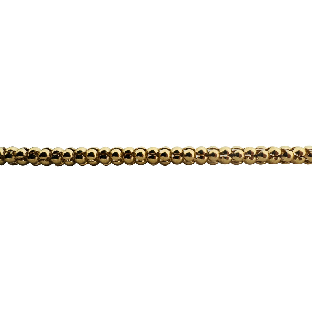14k Yellow Gold 11.6g Ladies 3.5mm Popcorn Link Necklace 20"