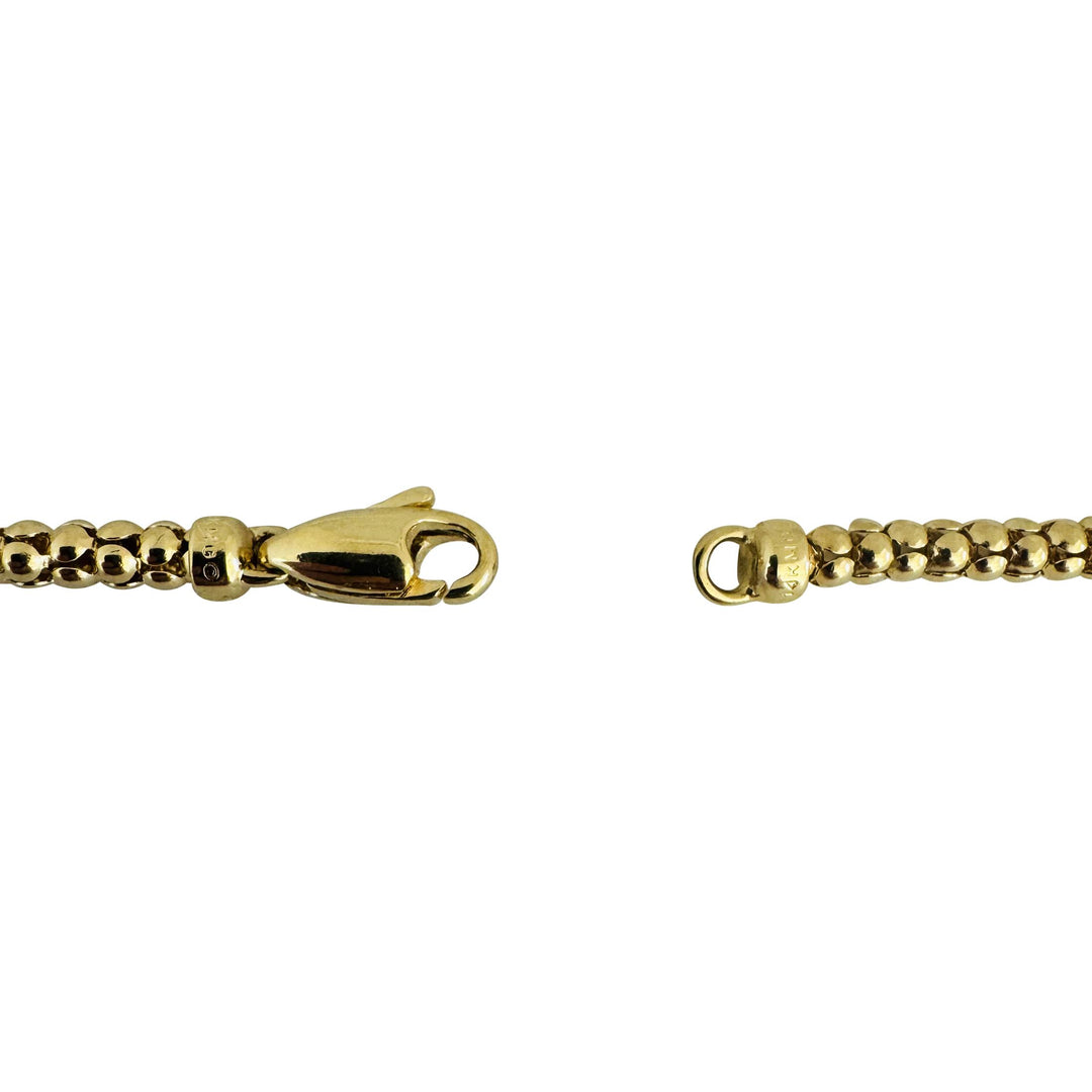 14k Yellow Gold 11.6g Ladies 3.5mm Popcorn Link Necklace 20"