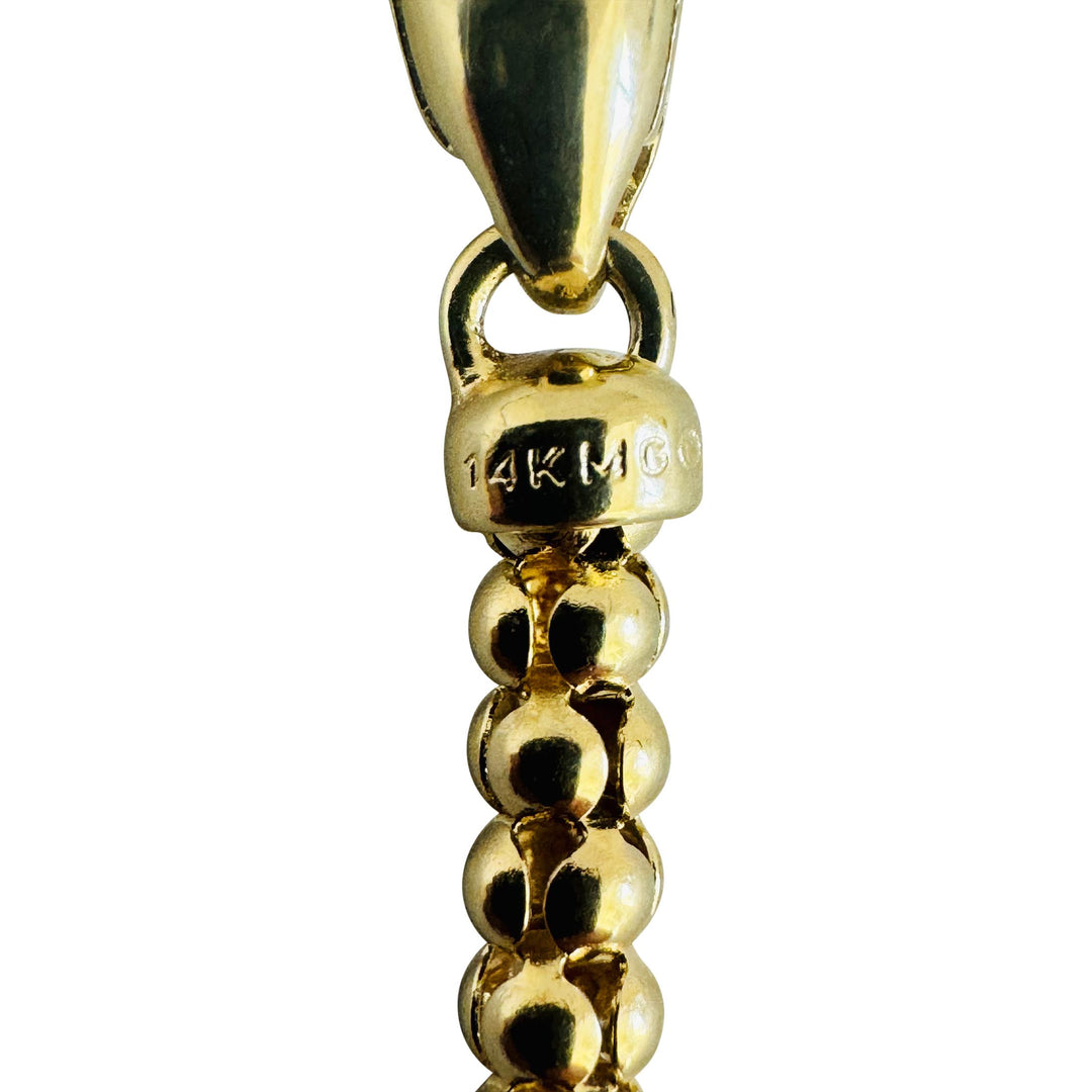 14k Yellow Gold 11.6g Ladies 3.5mm Popcorn Link Necklace 20"