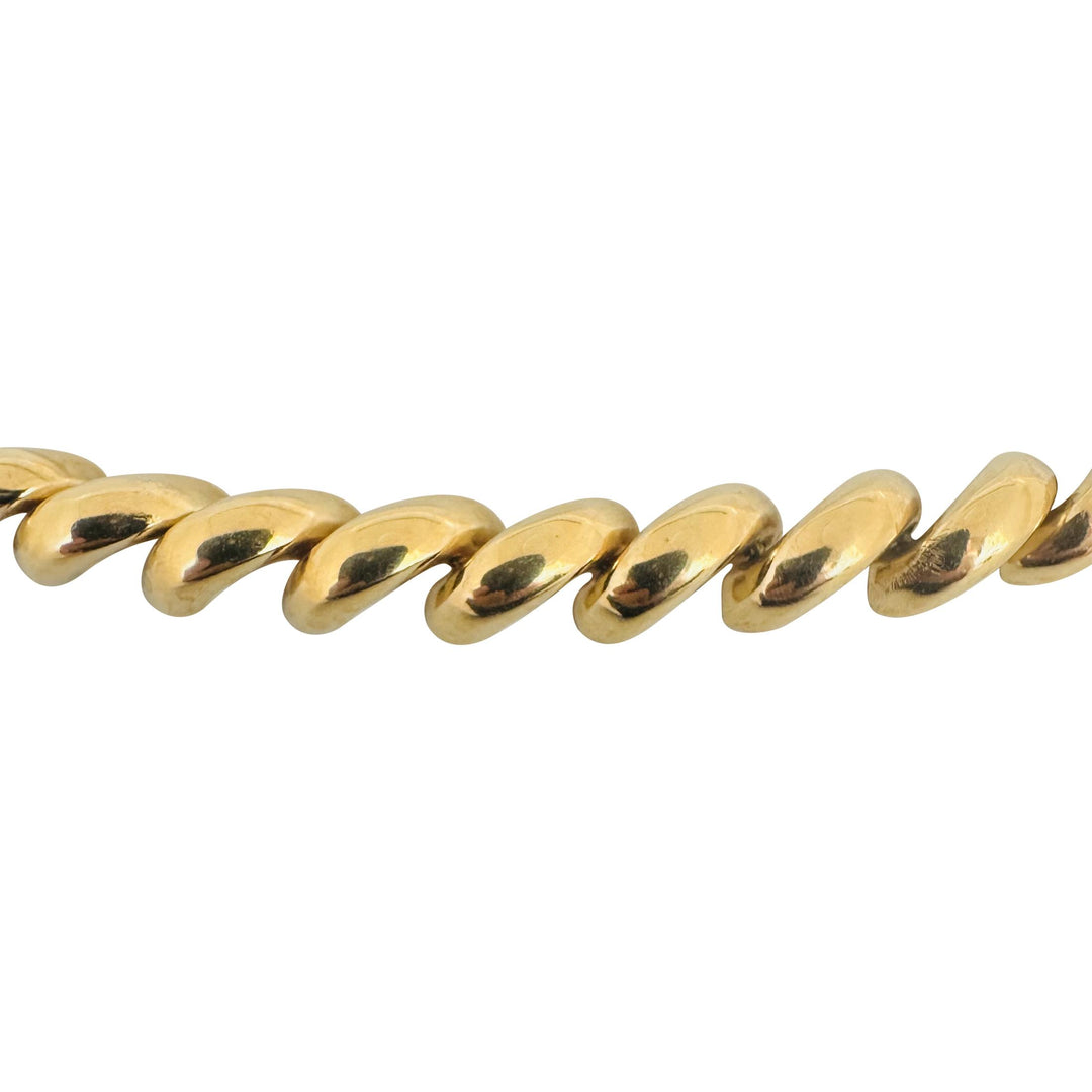 14k Yellow Gold 32.7g Ladies Polished 7.5mm San Marco Link Necklace 16"