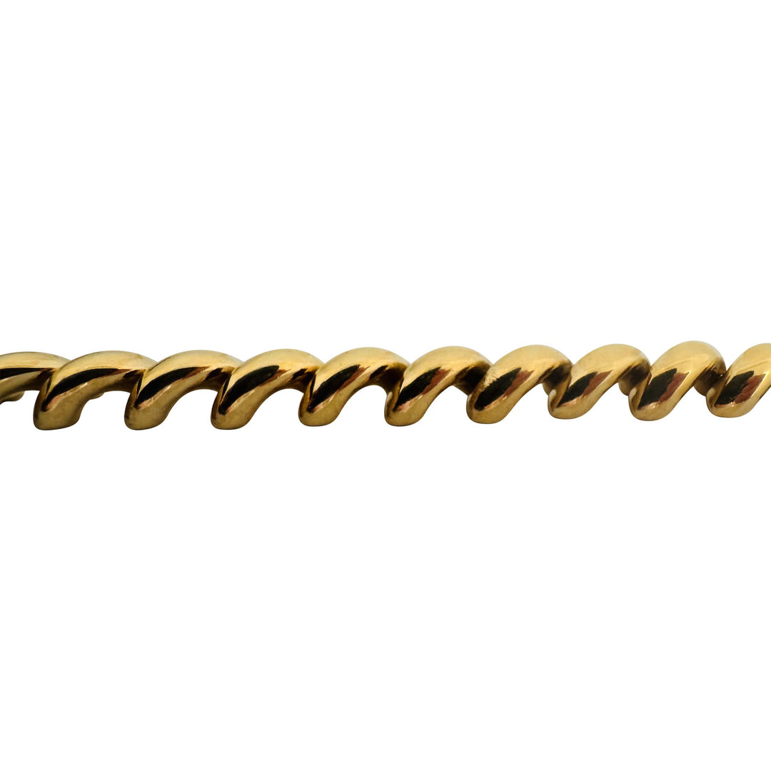 14k Yellow Gold 32.7g Ladies Polished 7.5mm San Marco Link Necklace 16"