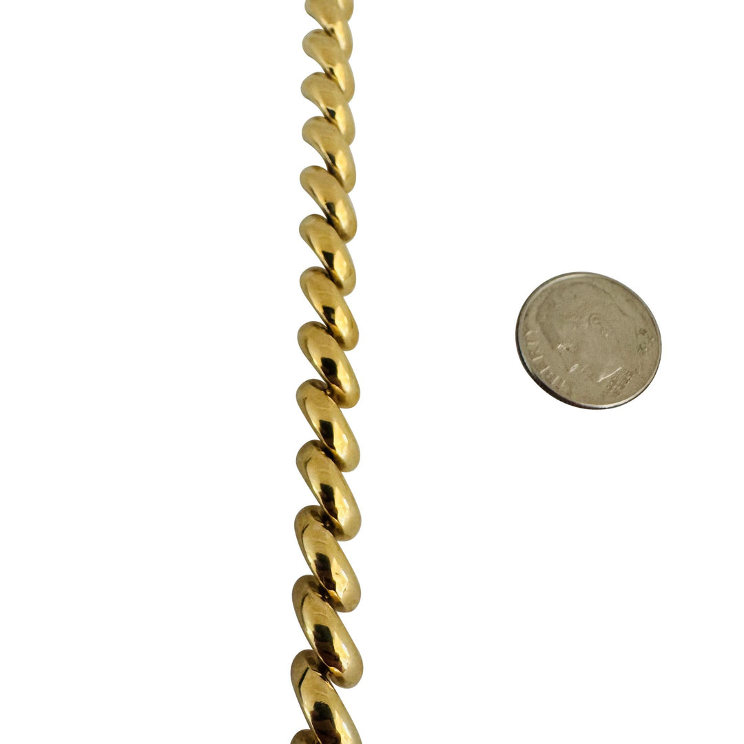 14k Yellow Gold 32.7g Ladies Polished 7.5mm San Marco Link Necklace 16"