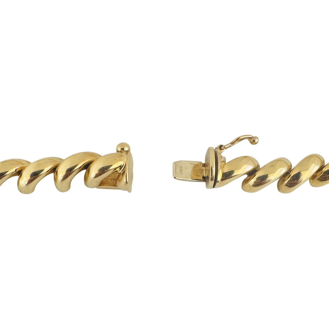 14k Yellow Gold 32.7g Ladies Polished 7.5mm San Marco Link Necklace 16"