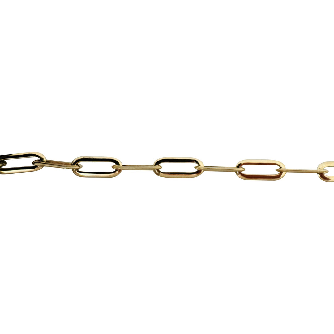 14k Yellow Gold 1.7g Hollow Very Light Flattened Oval Link Bracelet Italy 7.25"
