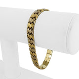 14k Yellow and White Gold 10.7g Ladies 8mm Braided Link Bracelet Turkey 7.25"