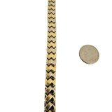 14k Yellow and White Gold 10.7g Ladies 8mm Braided Link Bracelet Turkey 7.25"