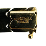 14k Yellow and White Gold 10.7g Ladies 8mm Braided Link Bracelet Turkey 7.25"