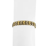 14k Yellow and White Gold 10.7g Ladies 8mm Braided Link Bracelet Turkey 7.25"