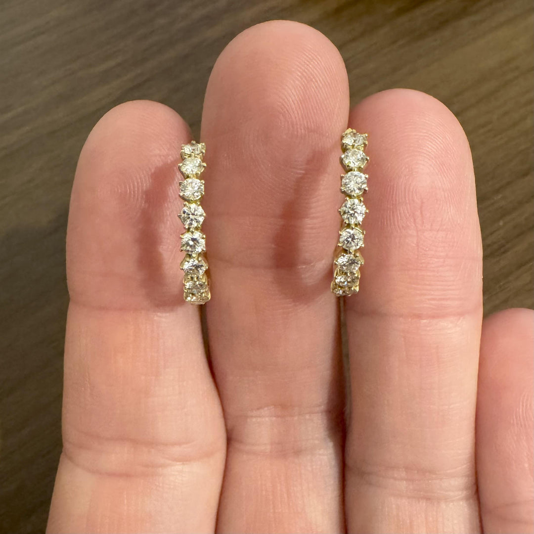 Jade Trau 18k Yellow Gold and 1.12cttw Catherine Hoop Earrings