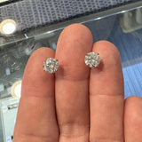 Brand New 3cttw Natural Diamond Stud Earrings in 14k White Gold