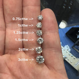 Brand New 3cttw Natural Diamond Stud Earrings in 14k White Gold