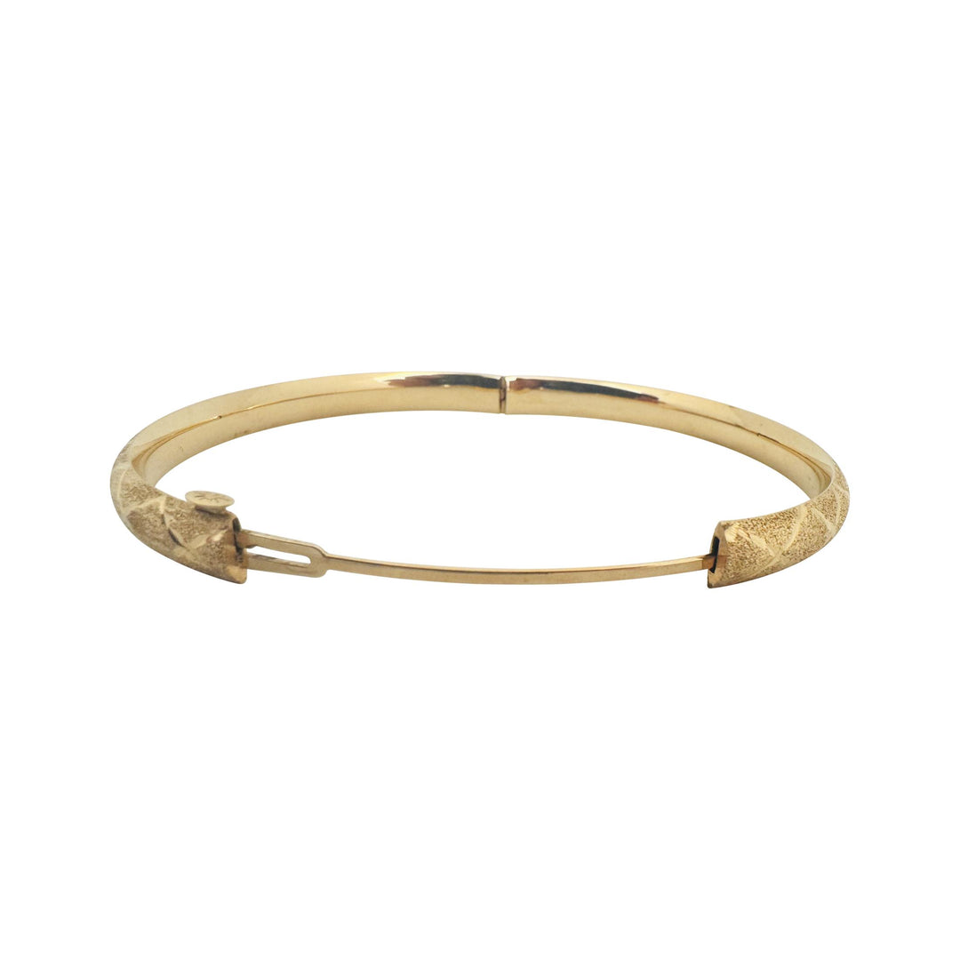 14k Yellow Gold 6.2g Ladies Textured 6mm Bangle Bracelet 7.25"