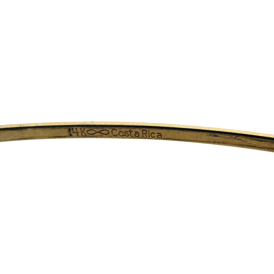 14k Yellow Gold 6.2g Ladies Textured 6mm Bangle Bracelet 7.25"