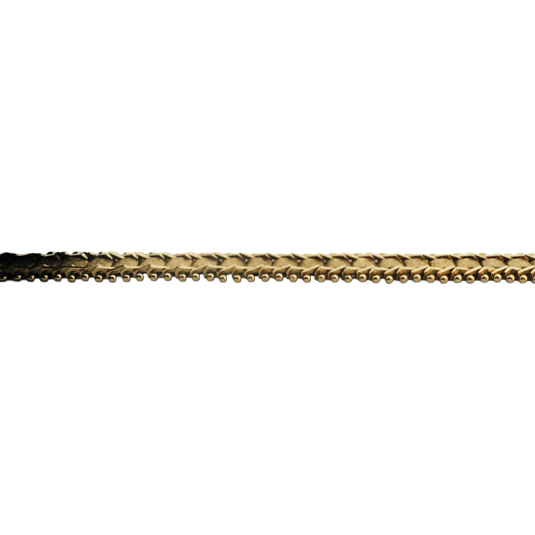 14k Yellow Gold 9.8g Solid Ladies 6mm Beaded Link Bracelet 7"