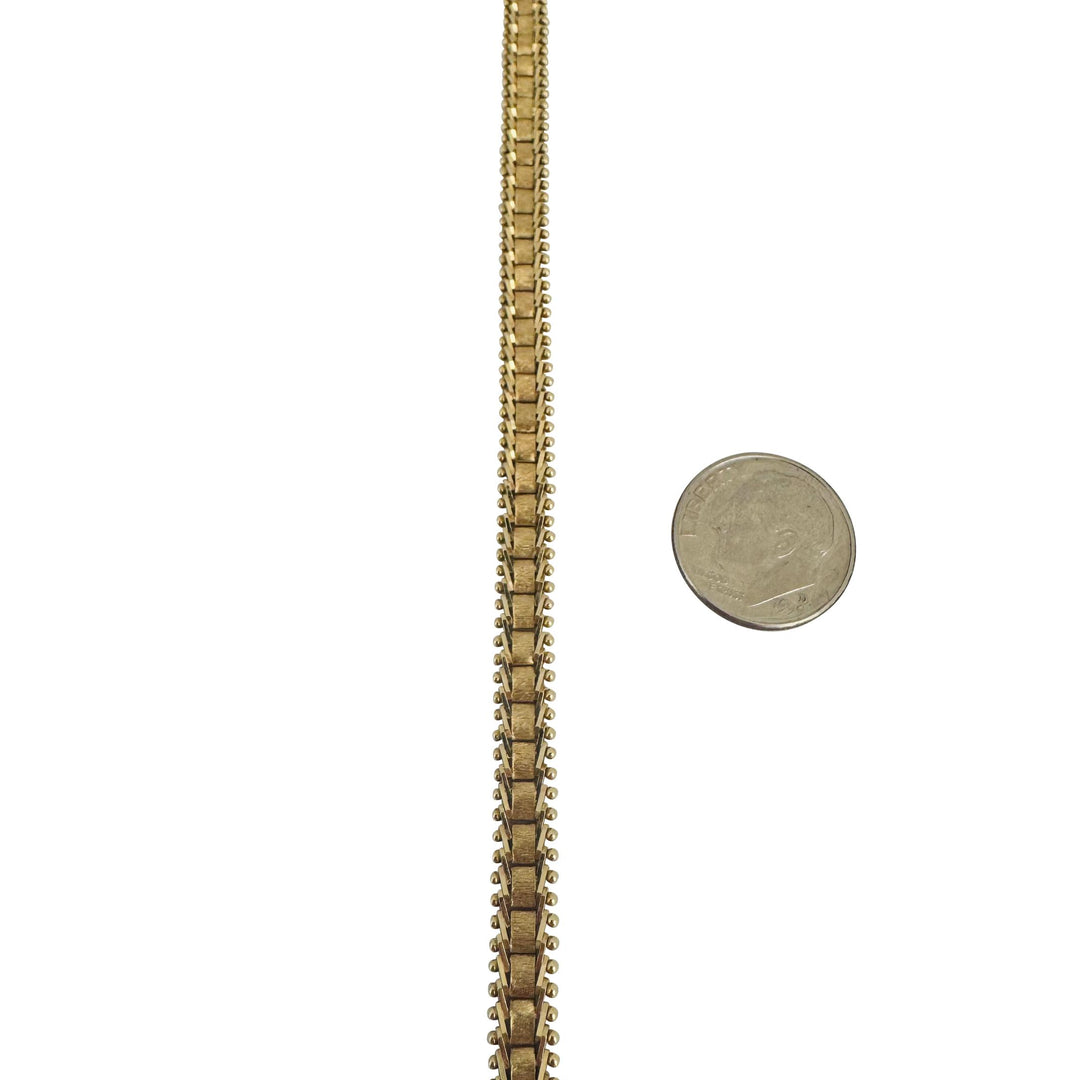 14k Yellow Gold 9.8g Solid Ladies 6mm Beaded Link Bracelet 7"
