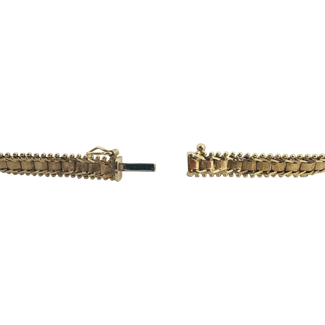 14k Yellow Gold 9.8g Solid Ladies 6mm Beaded Link Bracelet 7"
