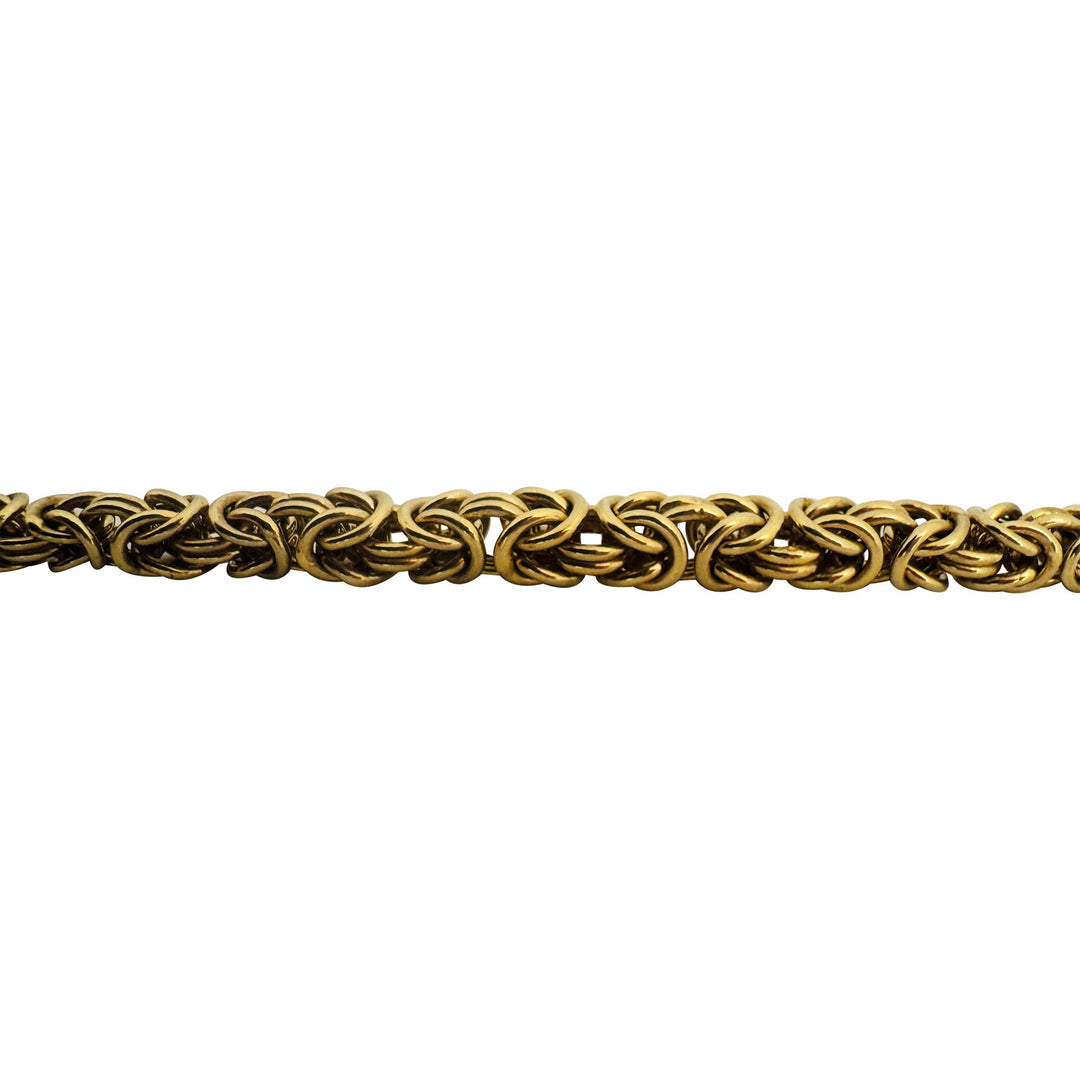 14k Yellow Gold 15.5g Milor Squared Graduated Byzantine Link Necklace Italy 18"
