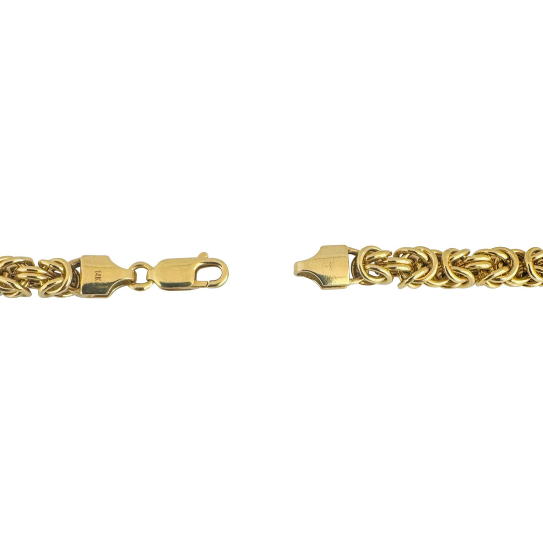 14k Yellow Gold 15.5g Milor Squared Graduated Byzantine Link Necklace Italy 18"