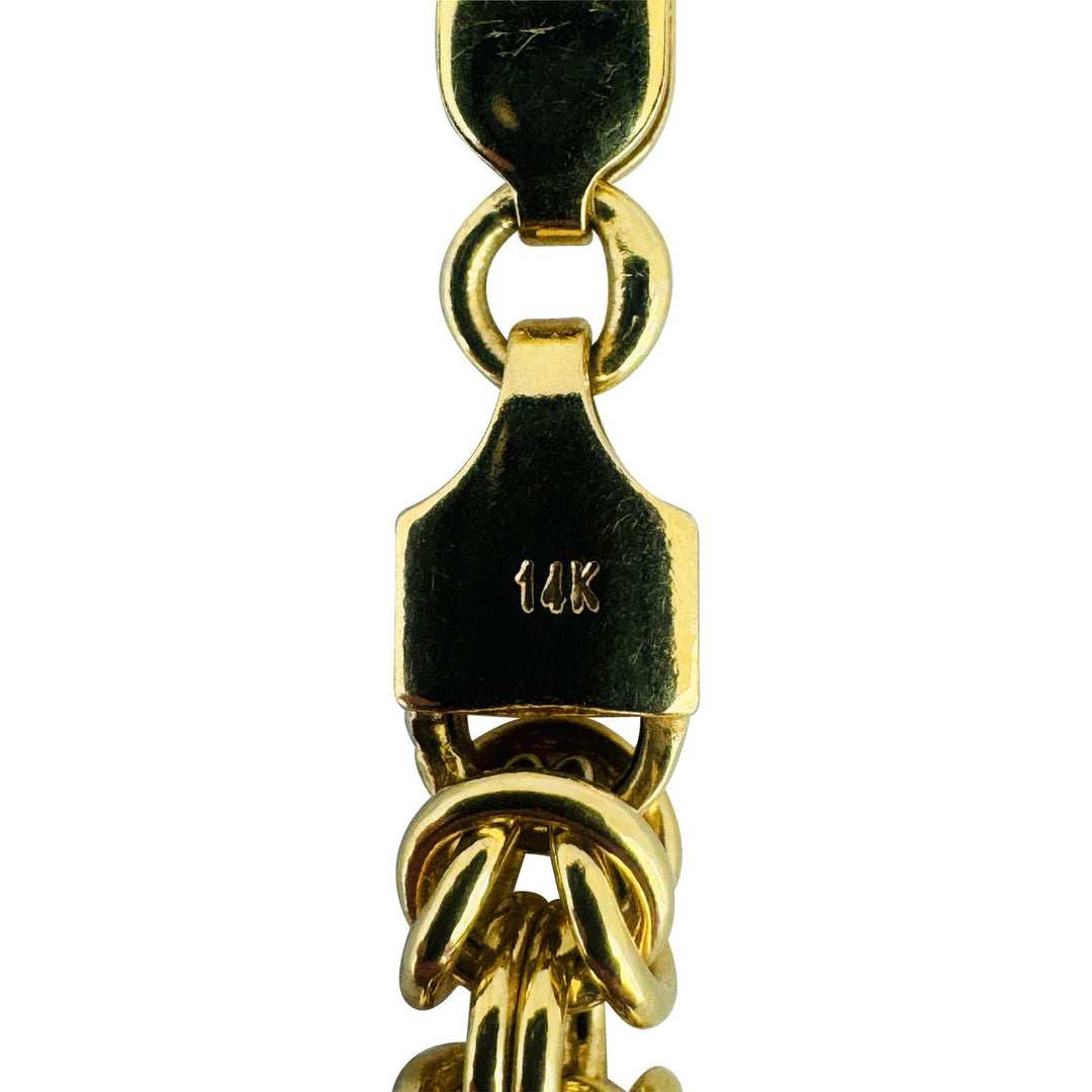 14k Yellow Gold 15.5g Milor Squared Graduated Byzantine Link Necklace Italy 18"