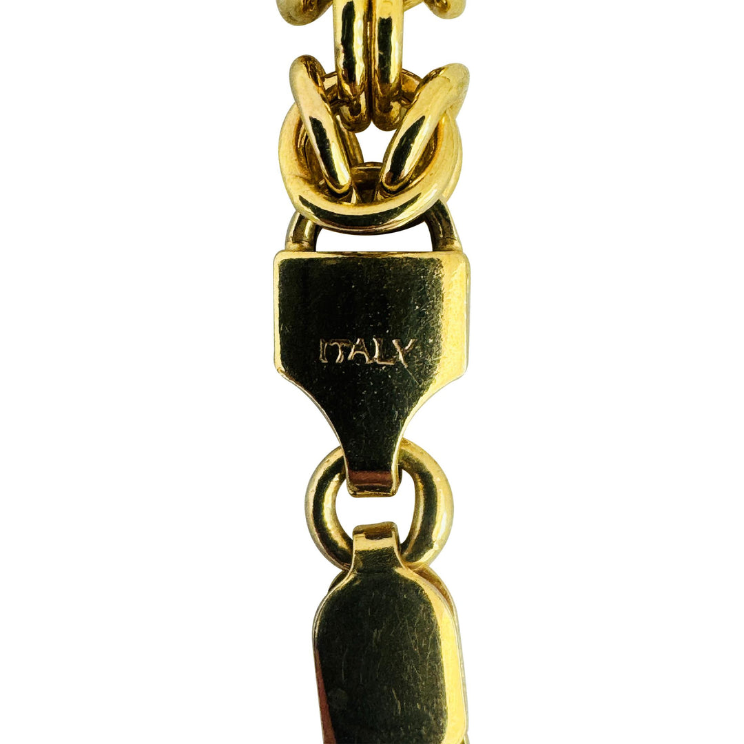 14k Yellow Gold 15.5g Milor Squared Graduated Byzantine Link Necklace Italy 18"