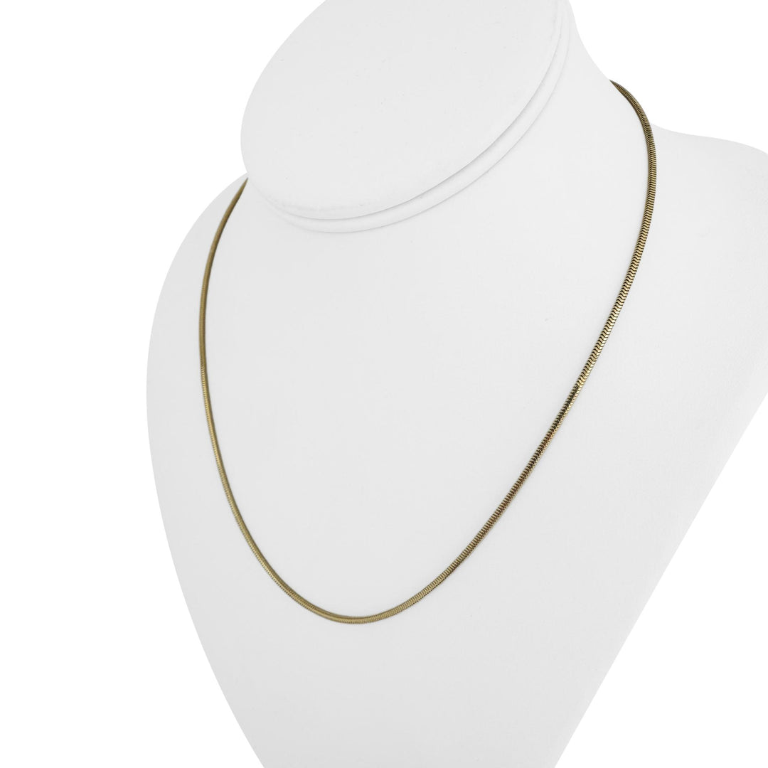 14k Yellow Gold 5.5g Solid Thin 1.5mm Snake Link Necklace Italy 18"