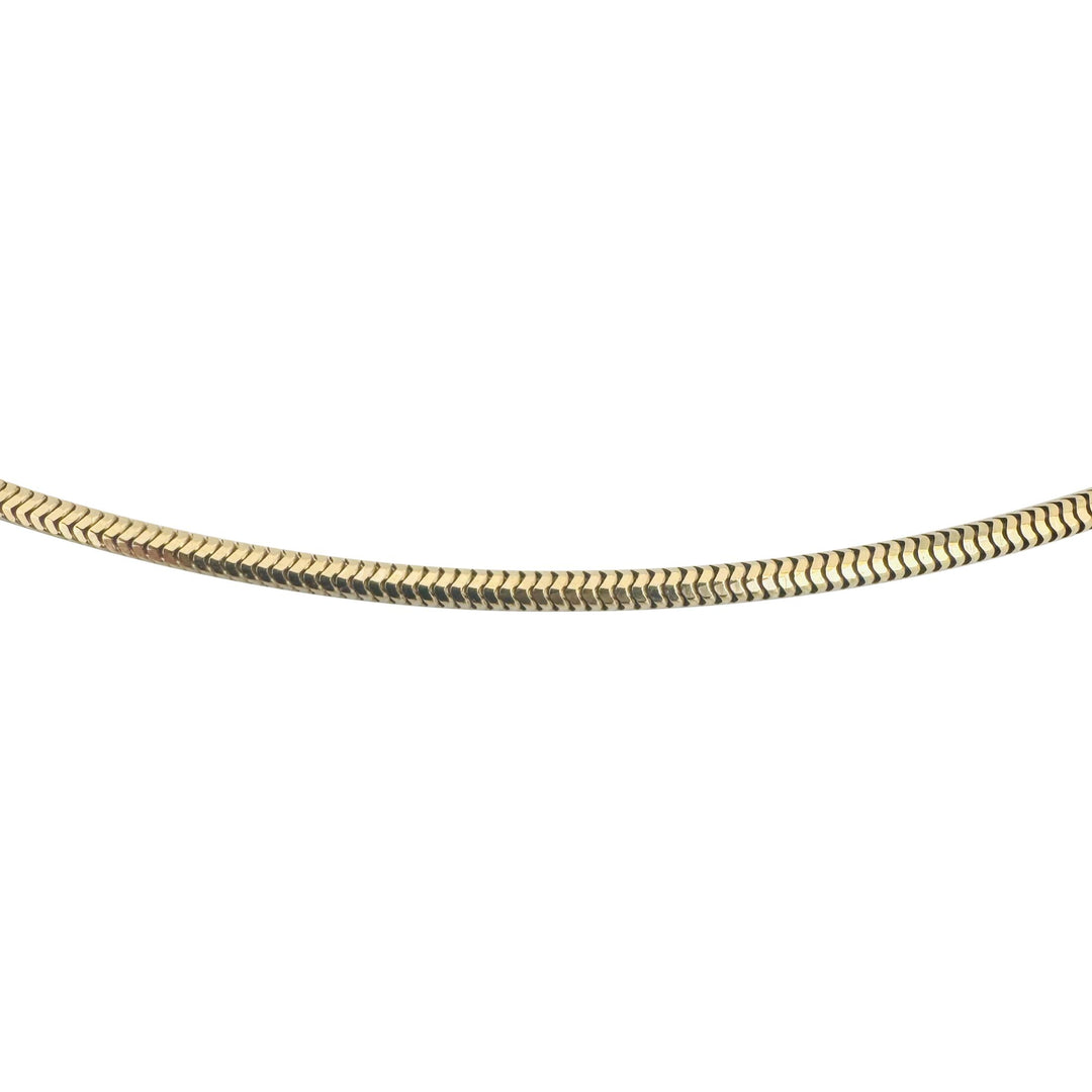 14k Yellow Gold 5.5g Solid Thin 1.5mm Snake Link Necklace Italy 18"