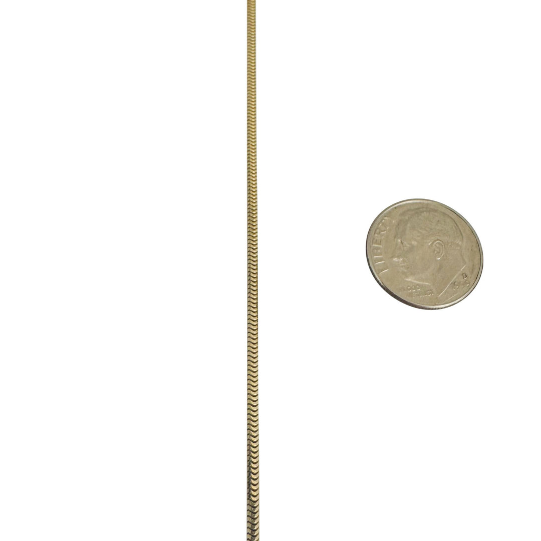 14k Yellow Gold 5.5g Solid Thin 1.5mm Snake Link Necklace Italy 18"