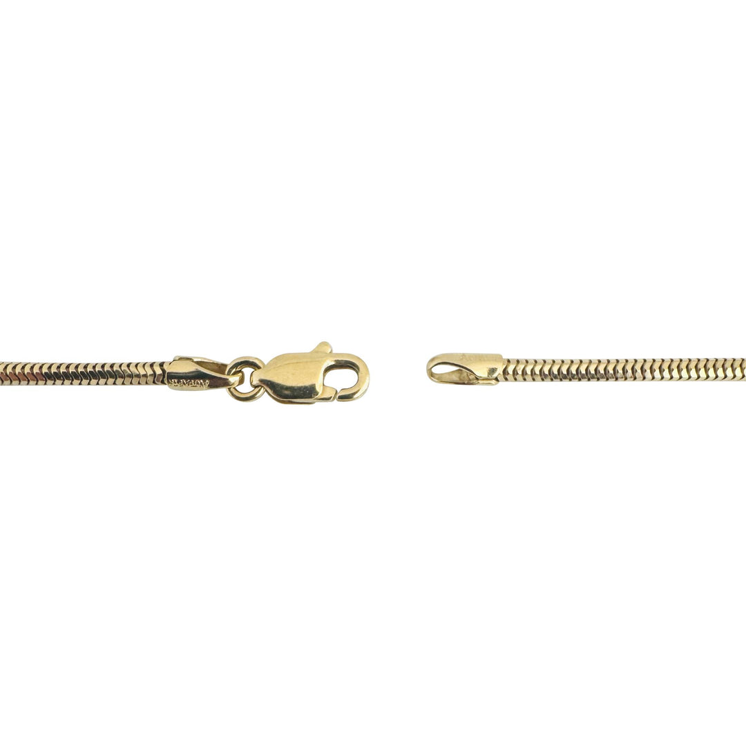 14k Yellow Gold 5.5g Solid Thin 1.5mm Snake Link Necklace Italy 18"