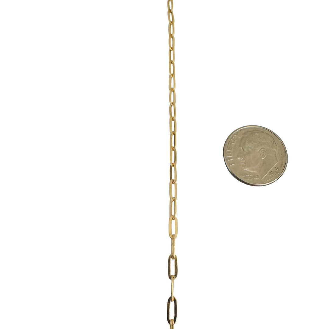 14k Yellow Gold 2.6g Hollow Very Light 3mm Paperclip Link Necklace Italy 22"