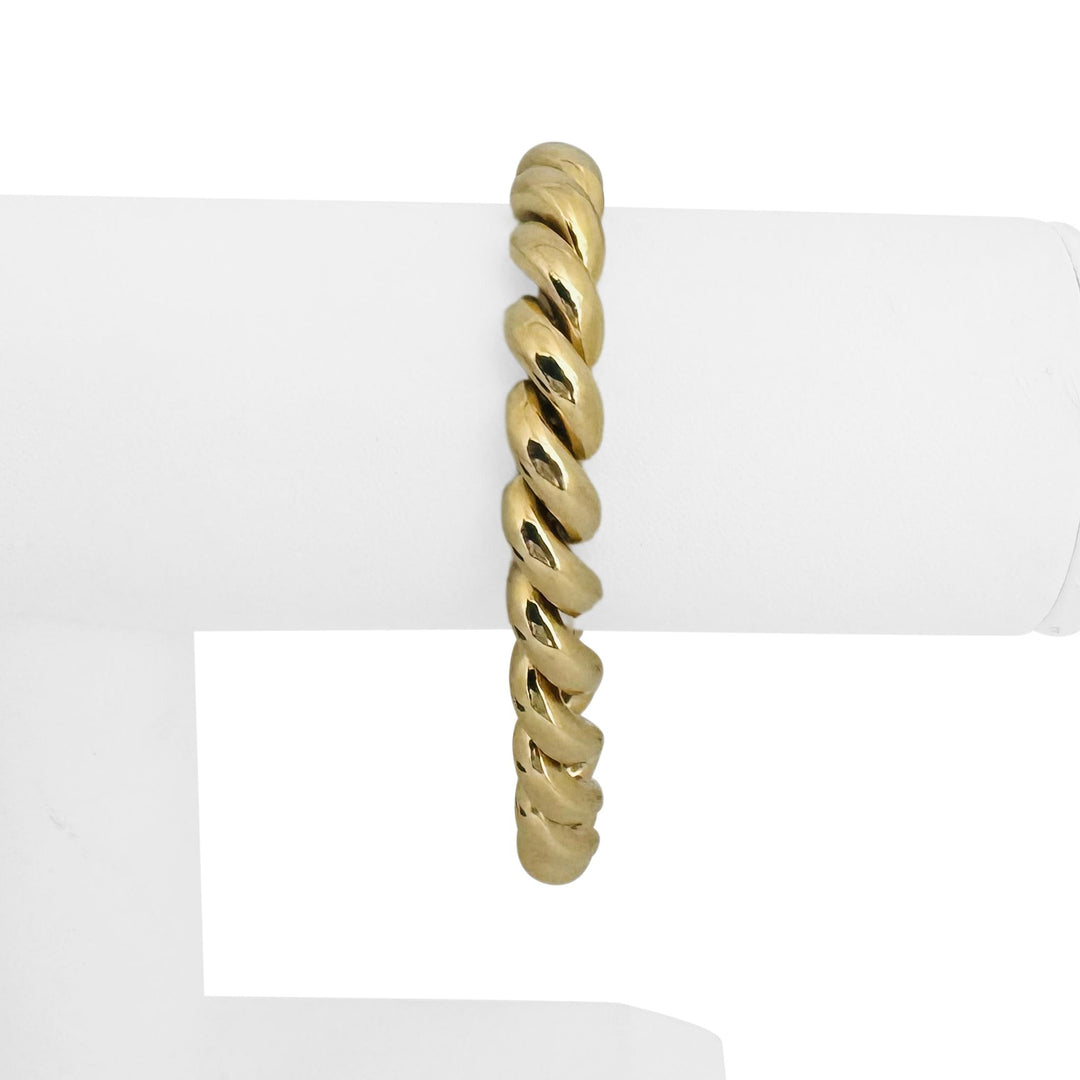 14k Yellow Gold 22.4g Ladies Polished 9mm San Marco Link Bracelet Italy 7.25"