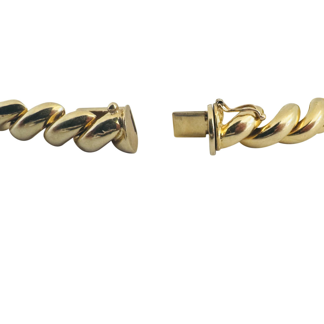 14k Yellow Gold 22.4g Ladies Polished 9mm San Marco Link Bracelet Italy 7.25"