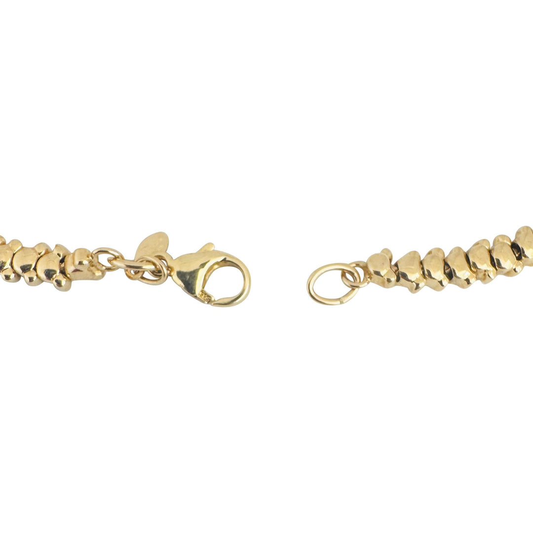 14k Yellow Gold 15g Solid Disney Mickey Mouse Slide Charm Bracelet 7.5"