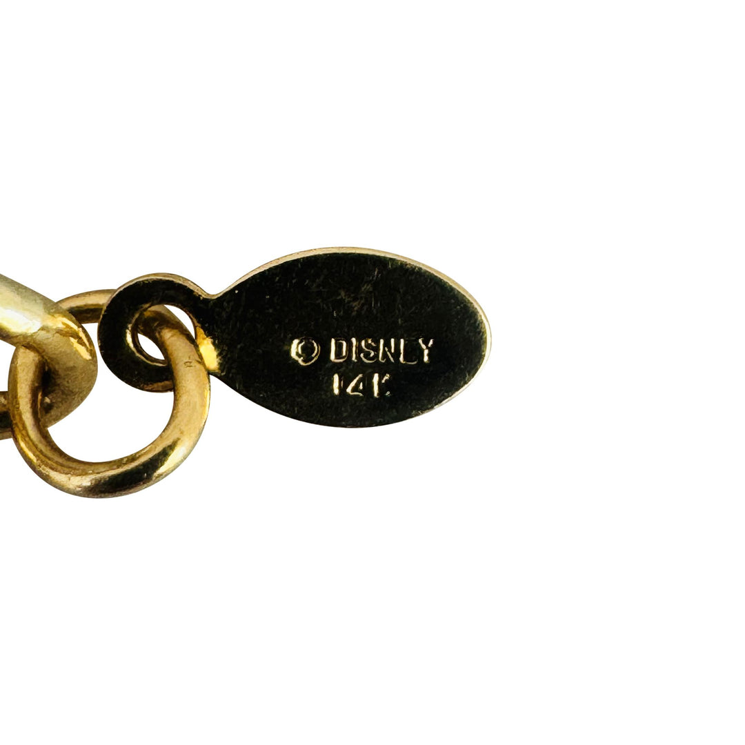 14k Yellow Gold 15g Solid Disney Mickey Mouse Slide Charm Bracelet 7.5"