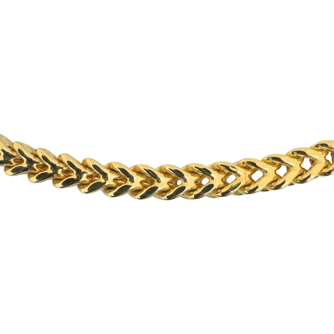 14k Yellow Gold 27.4g Thick Squared 4.5mm Franco Link Chain Necklace 24"