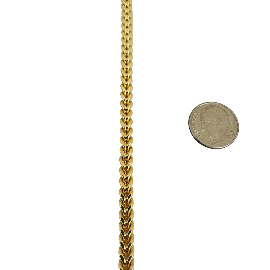 14k Yellow Gold 27.4g Thick Squared 4.5mm Franco Link Chain Necklace 24"