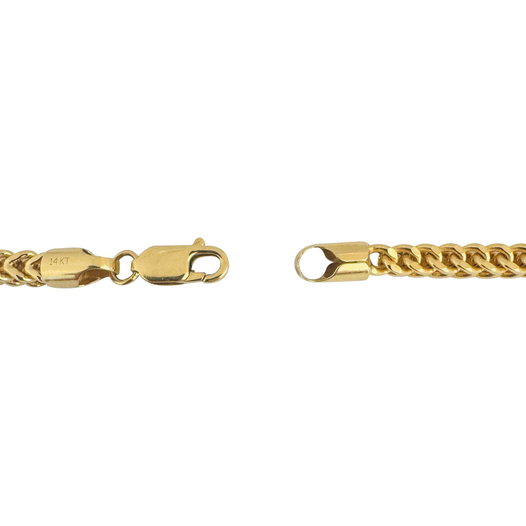 14k Yellow Gold 27.4g Thick Squared 4.5mm Franco Link Chain Necklace 24"