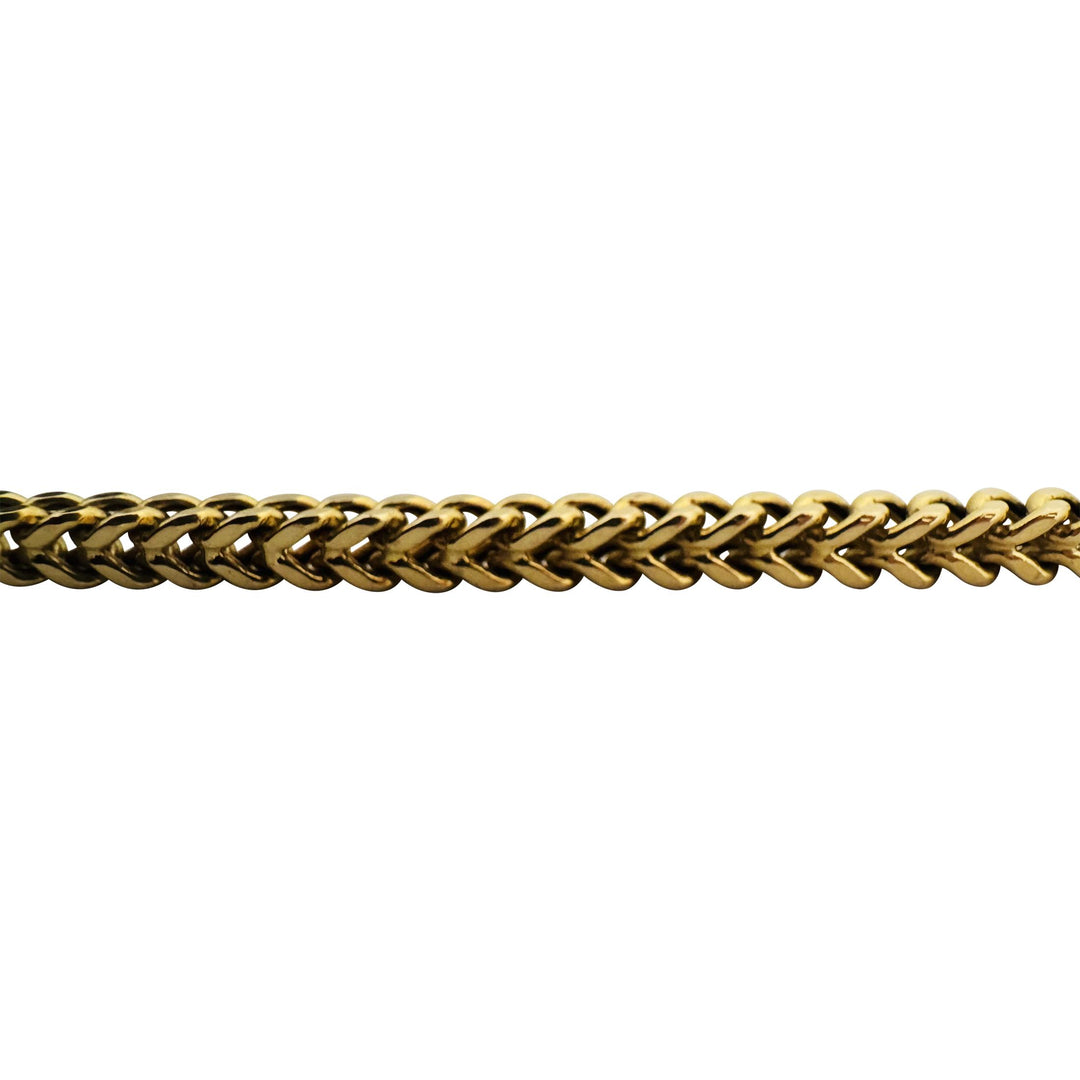 14k Yellow Gold 21.3g Squared 4mm Franco Link Chain Necklace 26"