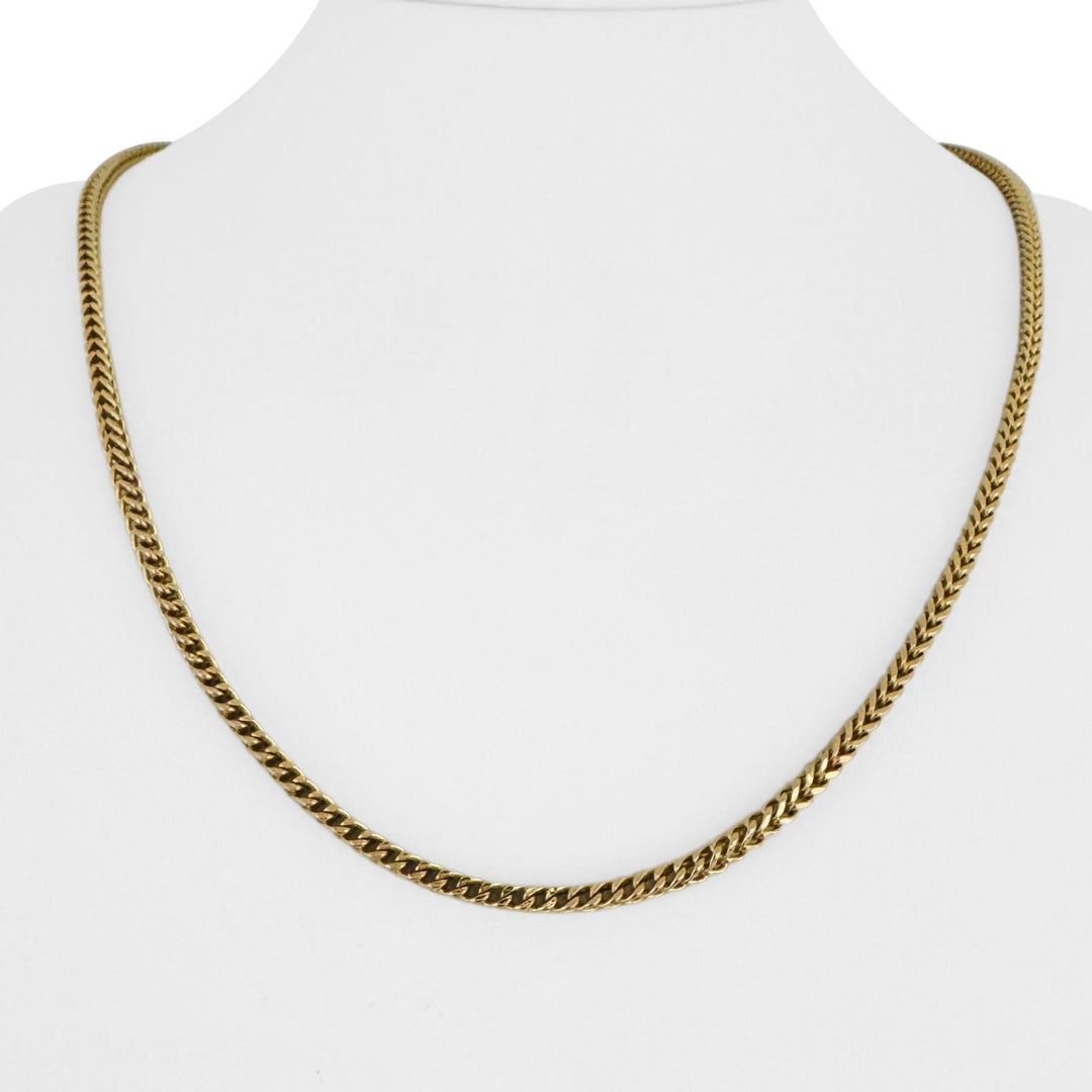 14k Yellow Gold 12.5g Squared 3mm Franco Link Chain Necklace 22"