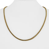 14k Yellow Gold 12.5g Squared 3mm Franco Link Chain Necklace 22"