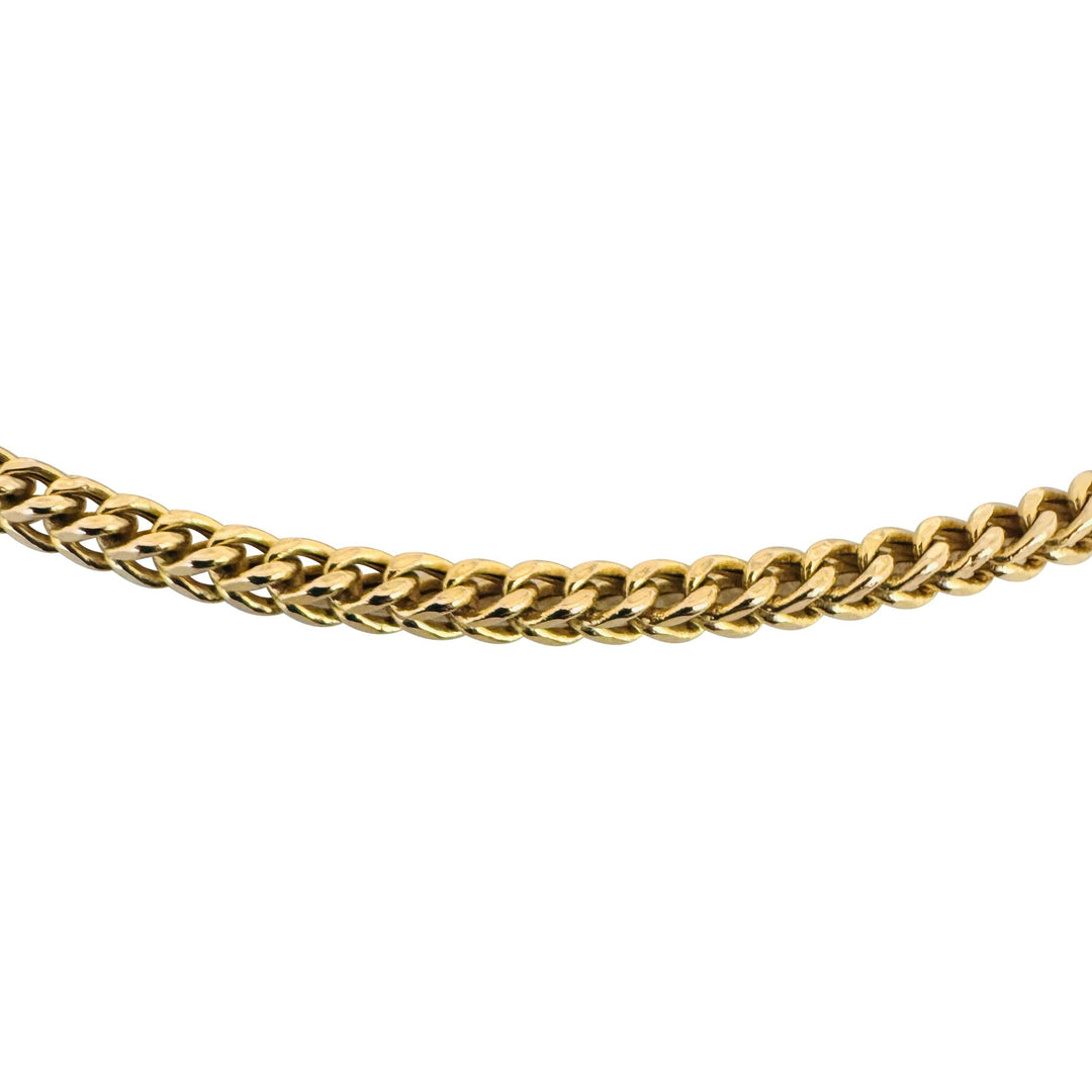 14k Yellow Gold 12.5g Squared 3mm Franco Link Chain Necklace 22"