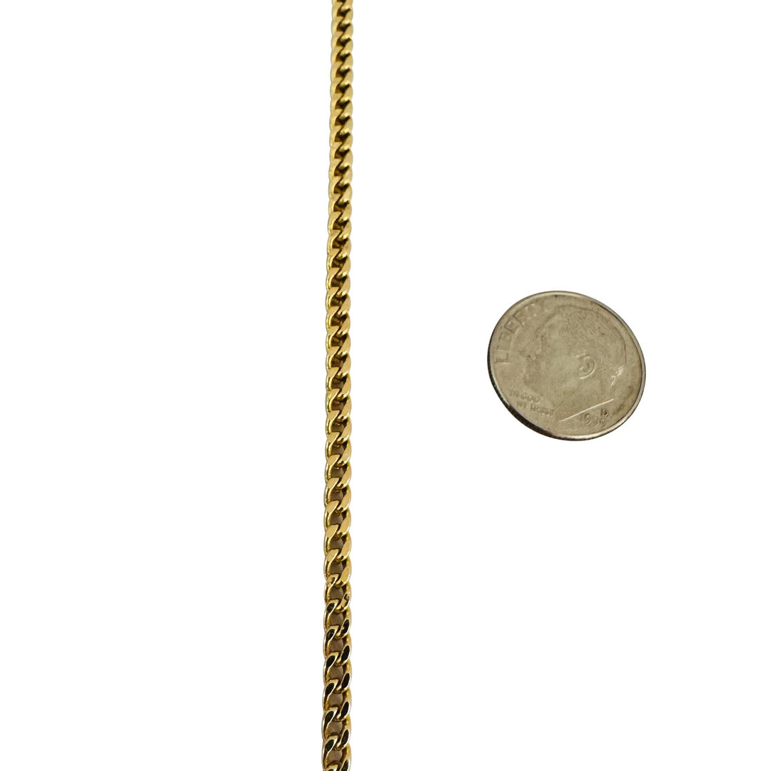 14k Yellow Gold 12.5g Squared 3mm Franco Link Chain Necklace 22"