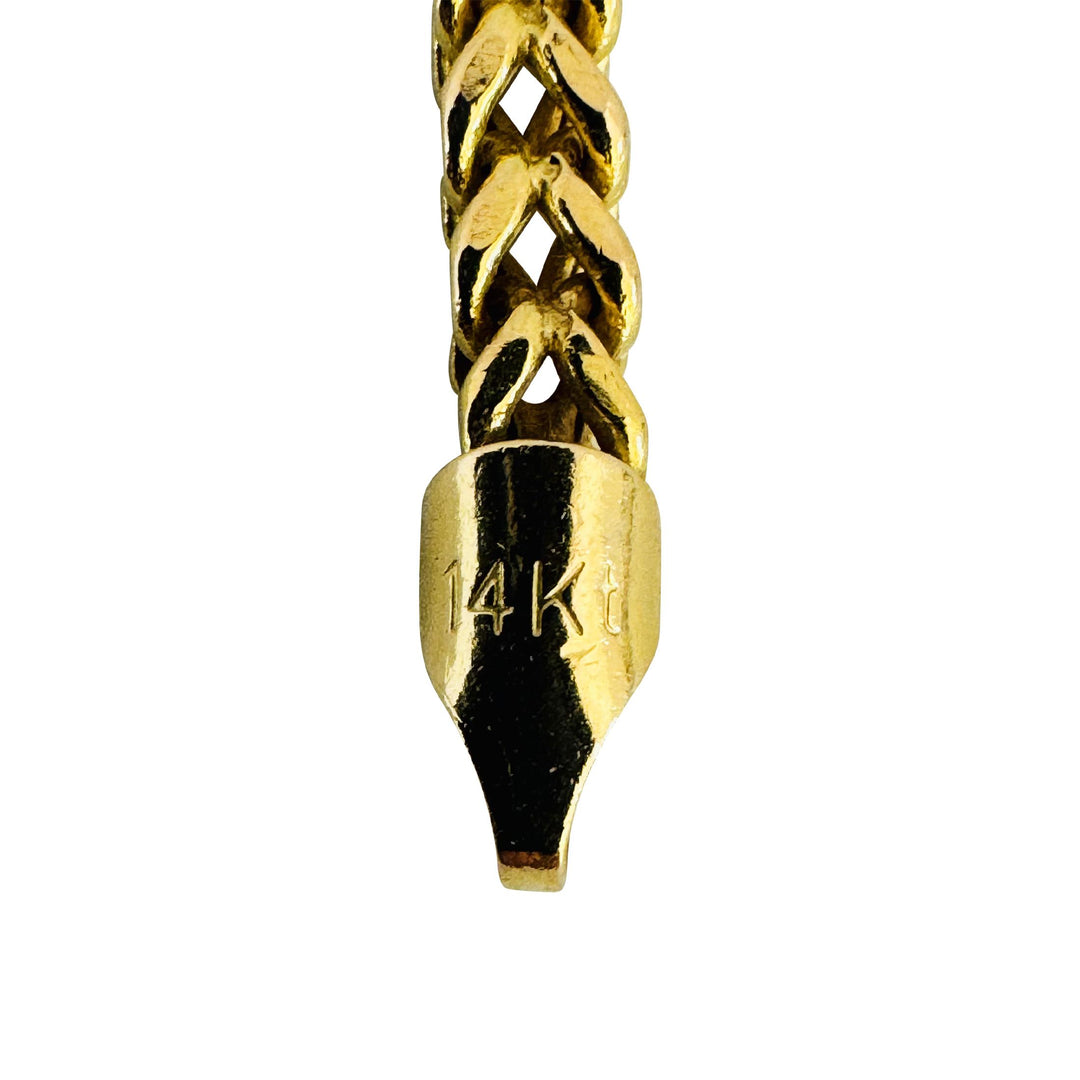 14k Yellow Gold 12.5g Squared 3mm Franco Link Chain Necklace 22"