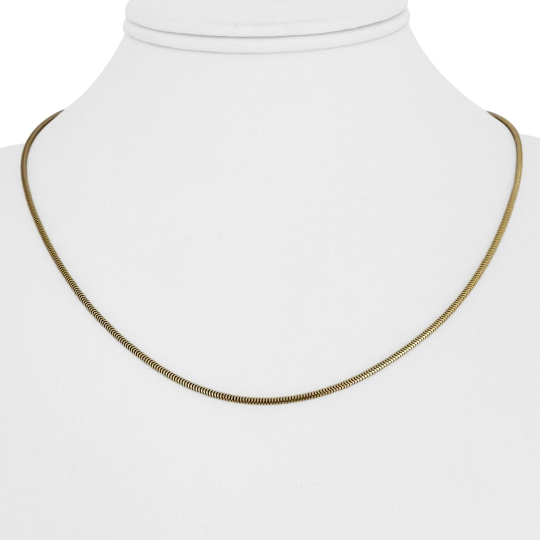 14k Yellow Gold 4.6g Solid Thin 1.5mm Round Snake Link Necklace Italy 18"
