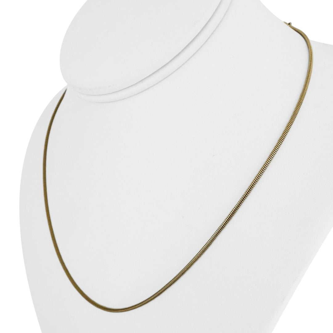 14k Yellow Gold 4.6g Solid Thin 1.5mm Round Snake Link Necklace Italy 18"