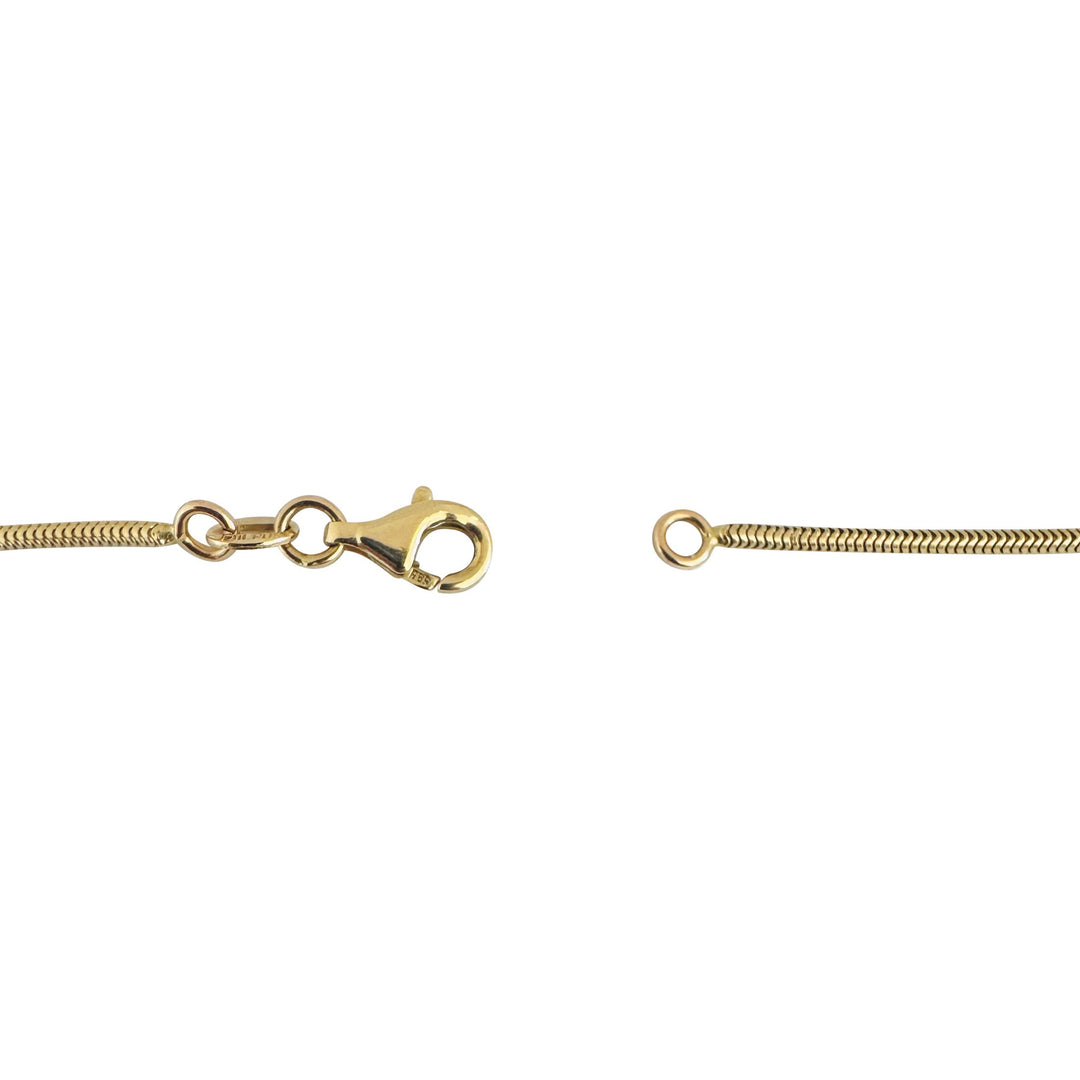 14k Yellow Gold 4.6g Solid Thin 1.5mm Round Snake Link Necklace Italy 18"