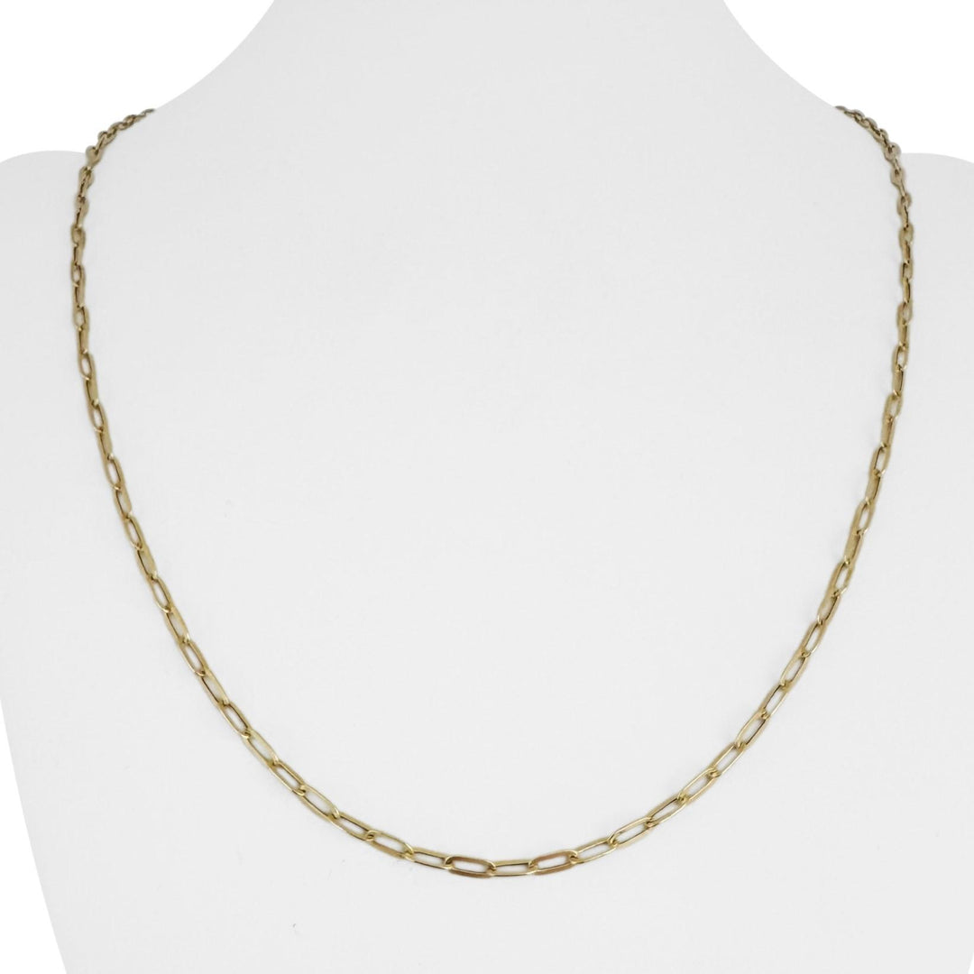 14k Yellow Gold 2.5g Hollow Very Light 2.8mm Paperclip Link Necklace Italy 22"
